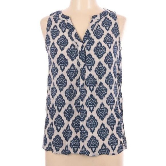 Ava Christine Ikat Print Sleeveless Blouse Size XL - Picture 1 of 8